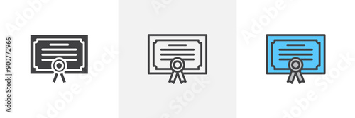 Diploma colored icon set