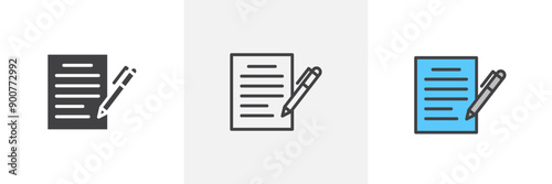 Contract colored icon set