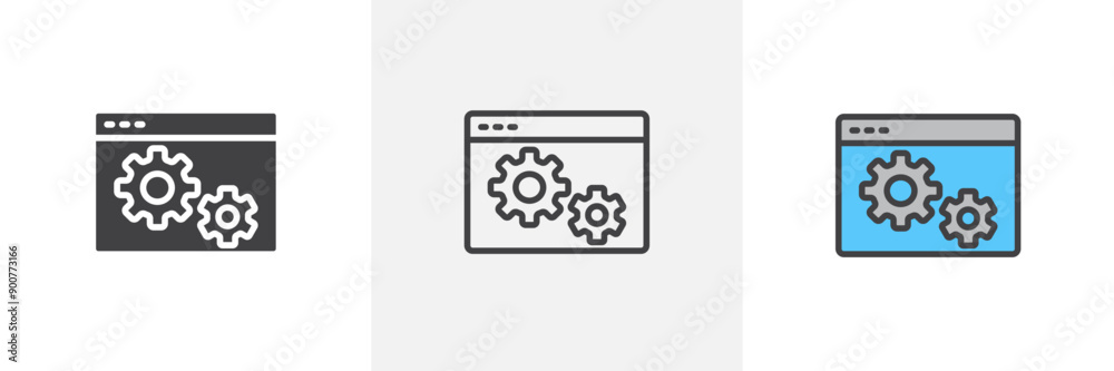 Software colored icon set Software colored icon set