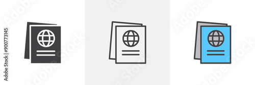 Immigration colored icon set