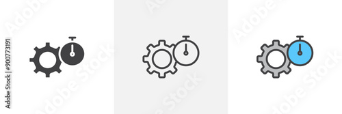 Productivity colored icon set