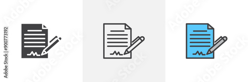Agreement colored icon set