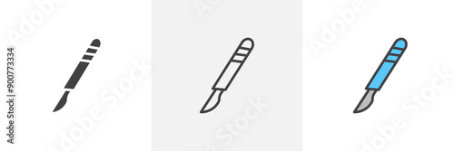 Scalpel colored icon set