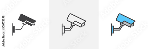 CCTV colored icon set