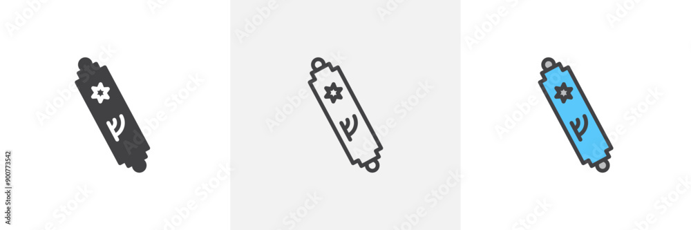 Mezuzah colored icon set Mezuzah colored icon set