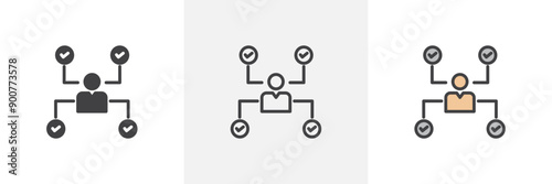 Multitask colored icon set