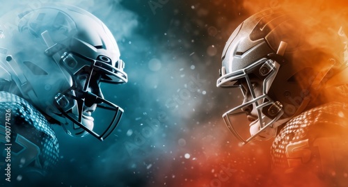 Football Players Facing Off