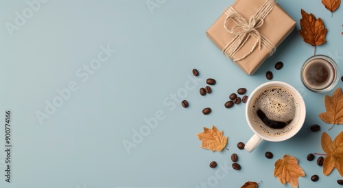 Gifts, Coffee, and Fall Leaves