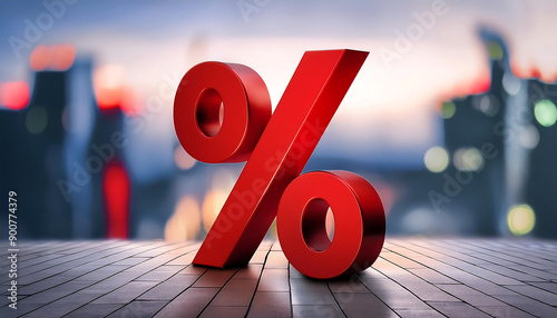 Firefly Low Credit Rate- A red percentage sign depicting sales, discounts, or profitable ROI, highli (2) photo