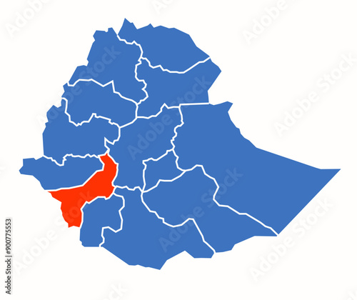 Kaffa administrative divisions of the Ethiopia country