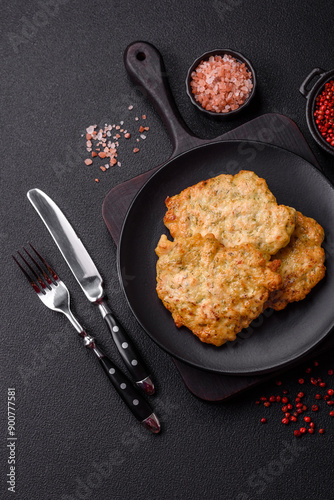 Delicious fried pork or chicken chops breaded with salt and spices