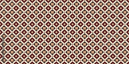 Geometric pattern with red, beige and black colors, perfect for modern interior design projects. 