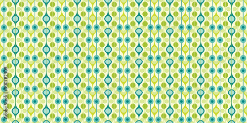 Retro Green Blue Yellow Abstract Geometric Pattern for 60s 70s Vintage Design 
