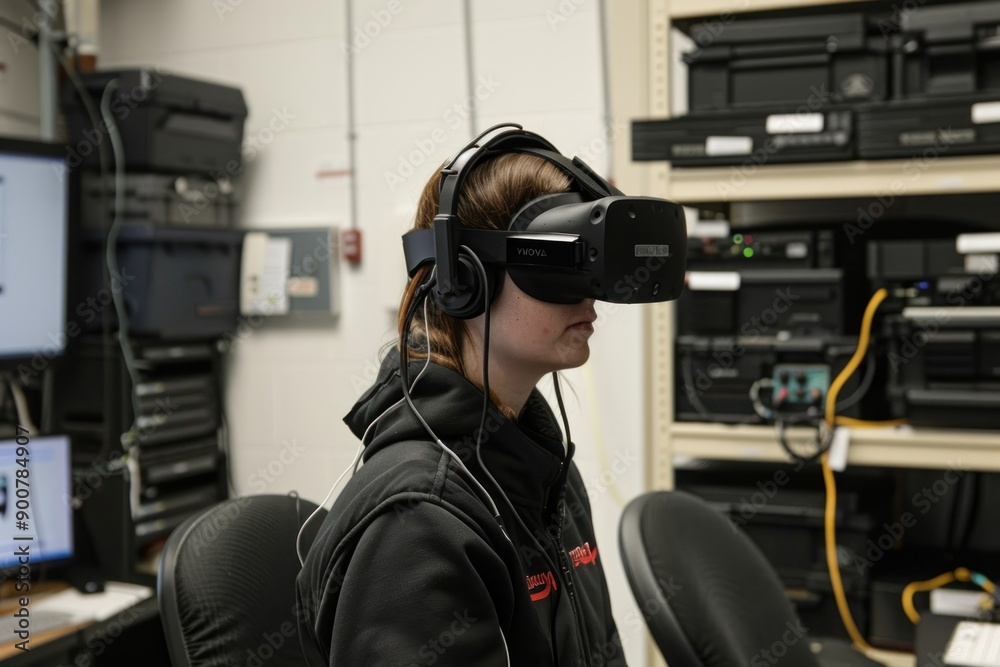 A virtual reality headset transporting users to innovative simulations A virtual reality headset transporting users to innovative simulations