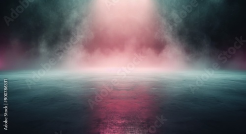 Pink and Green Fog On A Reflective Surface