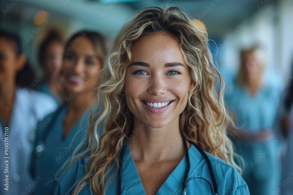 Smiling Multiracial Medical Team Walking in Hospital Hallway, Professional High-Quality Stock Photo
Smiling Multiracial Medical Team Walking in Hospital Hallway, Professional High-Quality Stock Photo