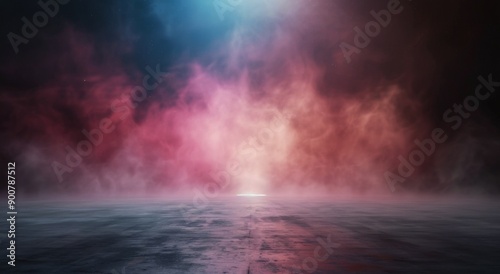 Pink and Green Fog On A Reflective Surface