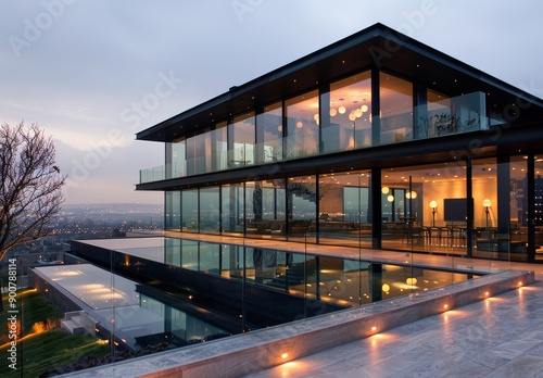 Modern Villa With Infinity Pool at Sunset