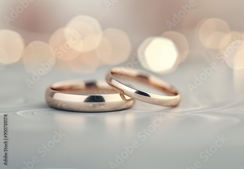 Gold Wedding Bands on a Table