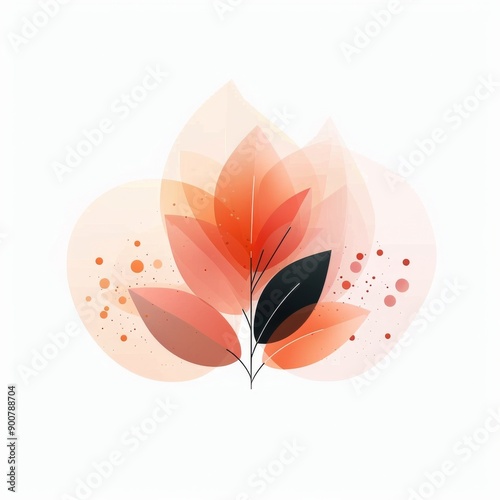 Autumn Leaf Illustration With Pink Background