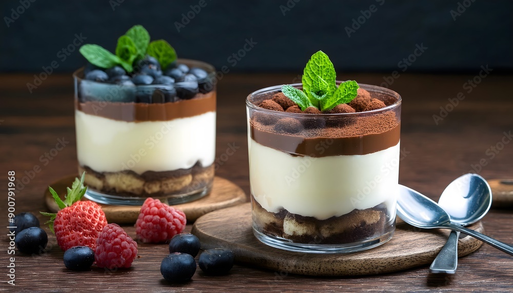 chocolate mousse dessert with mint chocolate mousse dessert with mint