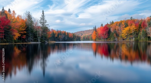 Fall Foliage Reflection in Lake