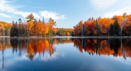 Fall Foliage Reflection in Lake