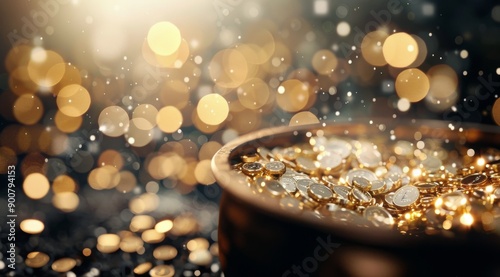 Golden Coins In A Pot