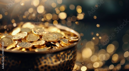 Golden Coins In A Pot