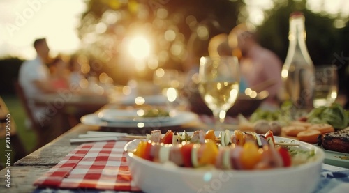 Grilled Skewers at a Summer Gathering
