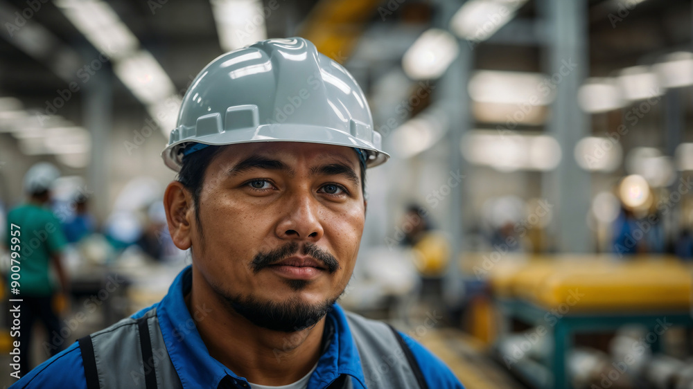 Operaio di origini sud Americane sorridente in una fabbrica
Operaio di origini sud Americane sorridente in una fabbrica