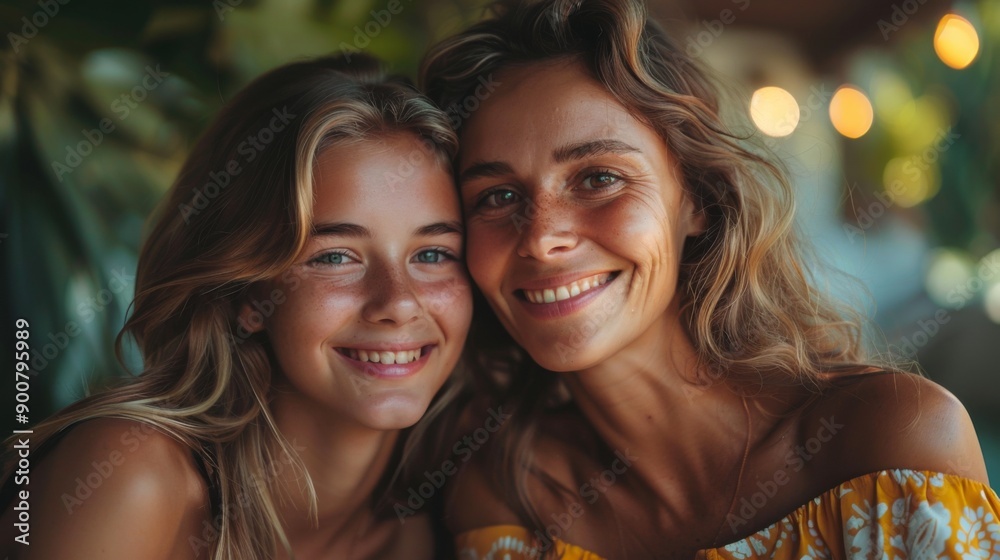 Portrait of Happy Mother and Daughter Portrait of Happy Mother and Daughter