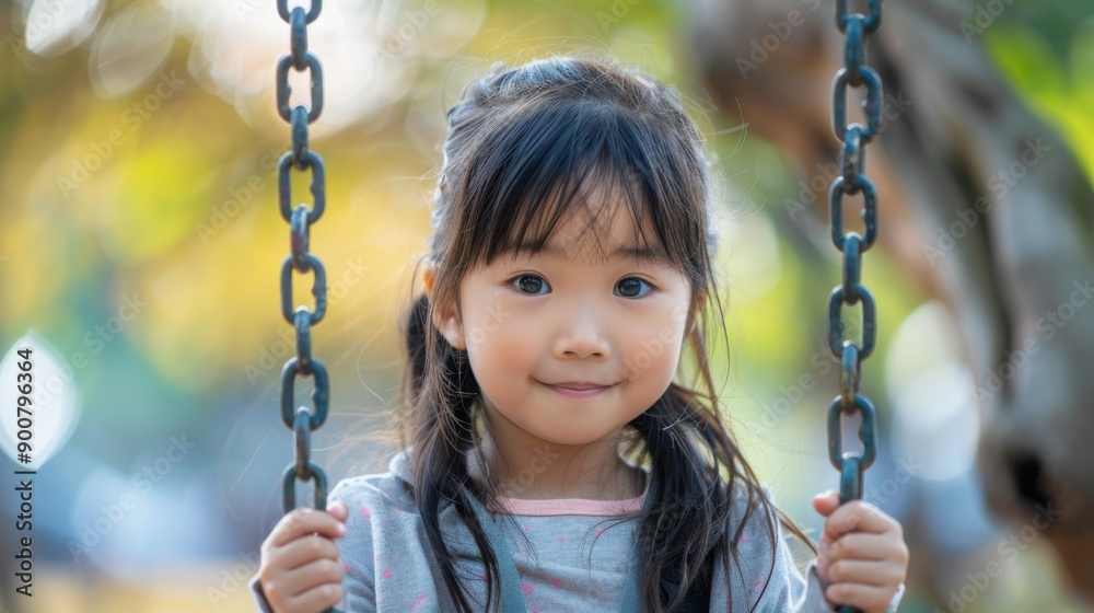 Little girl on a swing Little girl on a swing