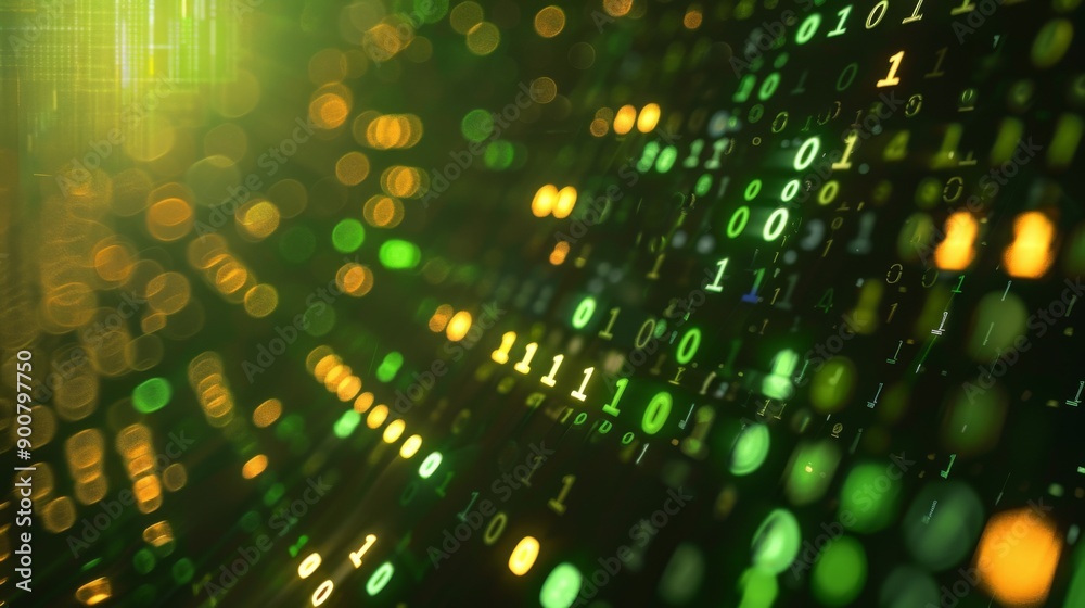 Obraz premium Digital Binary Code Background