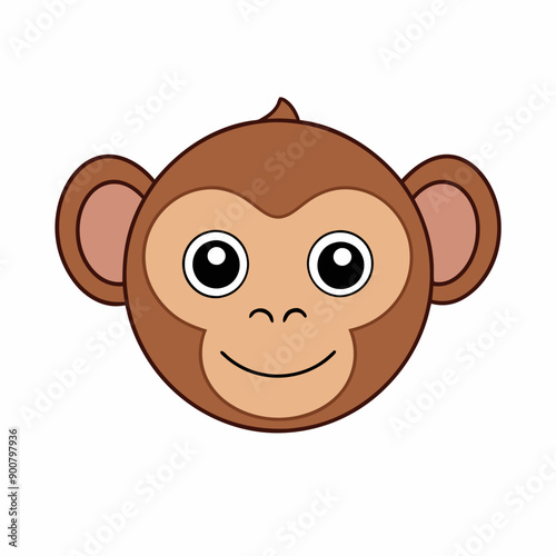 A Monkey head vector illustration
