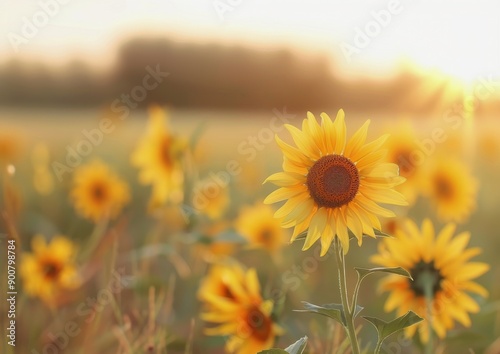 Sunlit Sunflower Field