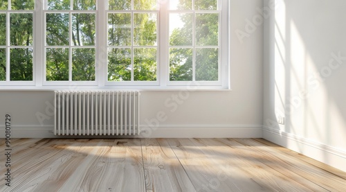 Sunlight Streaming Through Window in Minimalist Room