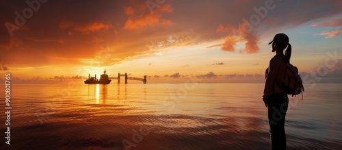 Oil Rigs at Sunset
