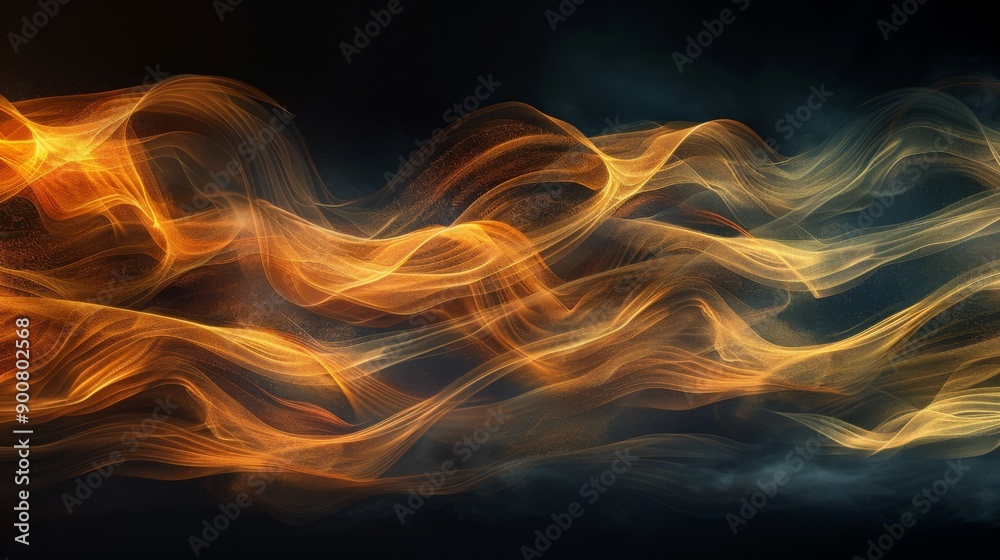 Fototapeta premium Abstract Fiery Waves of Light