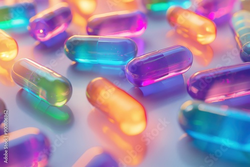 colorful pills on a table