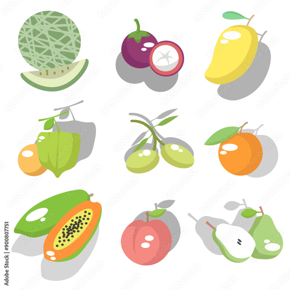 fruit set, collections, bundles. suitable for fruit themes. flat vector illustration. fruit set, collections, bundles. suitable for fruit themes. flat vector illustration.