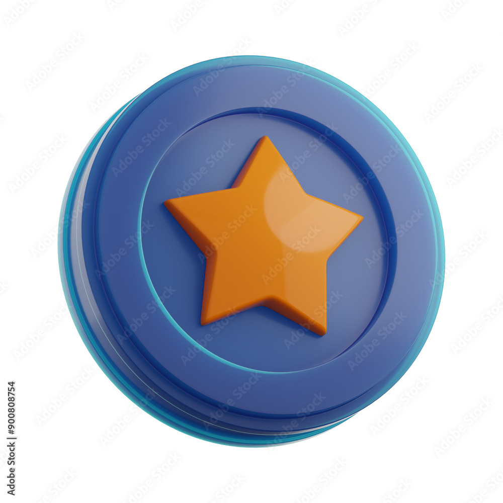 Premium game asset coin money icon 3d rendering on isolated background