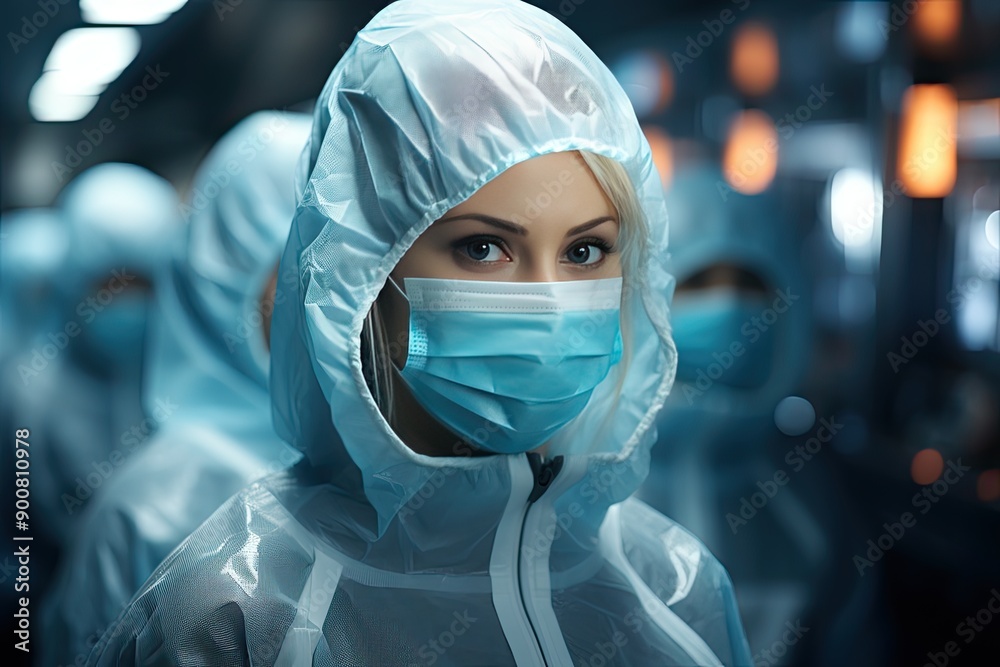 woman scientist researcher in protective suit woman scientist researcher in protective suit
