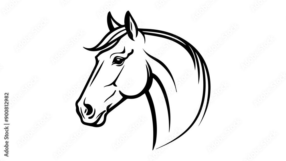 beautiful wild horse head silhouette in vector beautiful wild horse head silhouette in vector