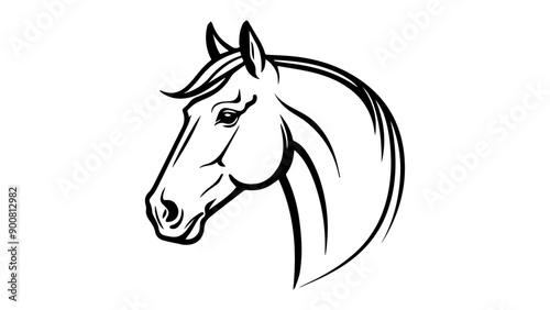 beautiful wild horse head silhouette in vector