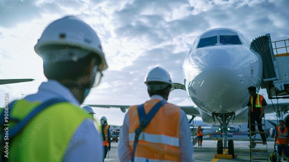 Technicians Conduct Emergency Evacuation Drill on New Aircraft Model at Airport Facility Technicians Conduct Emergency Evacuation Drill on New Aircraft Model at Airport Facility