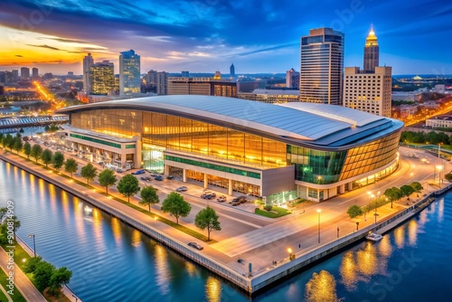 Milwaukee, Wisconsin USA - July 12th, 2024: Fiserv Forum is being used to hold the 2024 RNC, Republic National Convention. photo