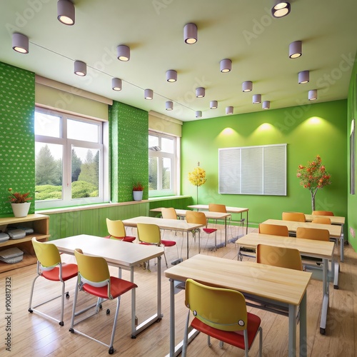 Bright and Inviting Classroom Designed for Students With Special Needs at Educational Center. Generative AI © Irina