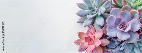 Succulents on White Background