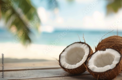 Coconut on a Tropical Beach